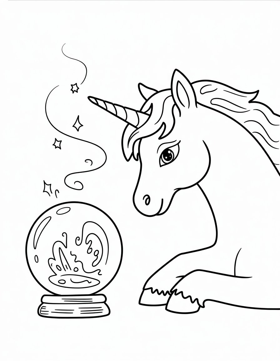 Unicorn with Crystal Ball